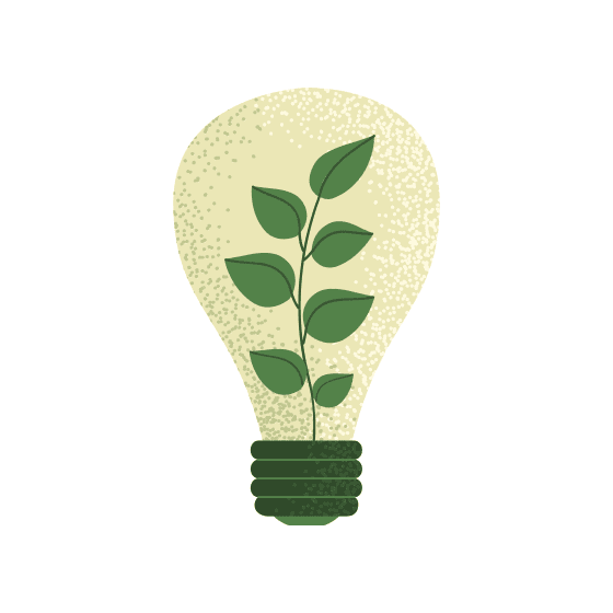 Light Bulb with Seedling Graphic Light Bulb with Seedling Graphic